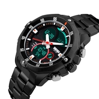 SKMEI pratique Trendy analogique-numérique Dual Time Montre Homme 3ATM eau poignet Résistant Watch avec Chronographe Date Alarme 2 Time Zone