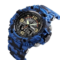 SKMEI Quartz Numérique Électronique Hommes Montre 3 Mode Heure Date Semaine Réveil Rétro-éclairage 5ATM Étanche Homme Mode Sport Montres Bracelet pour La Vie"idienne Affaires Cadeaux Pour Hommes