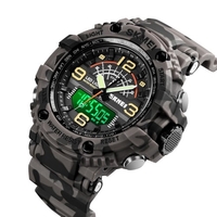 SKMEI Quartz Numérique Électronique Hommes Montre 3 Mode Heure Date Semaine Réveil Rétro-éclairage 5ATM Étanche Homme Mode Sport Montres Bracelet pour La Vie"idienne Affaires Cadeaux Pour Hommes