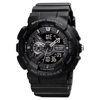 SKMEI Quartz Numérique Électronique Hommes Montre Mode Double Heure Date Semaine Réveil Rétro-éclairage 5ATM Étanche Mâle Mode Montres De Sport Bracelet pour La Vie"idienne Affaires Cadeaux Pour Hommes