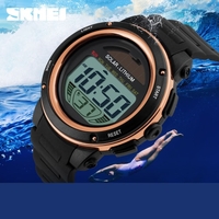 SKMEI Solar Powered hommes numérique femmes Sports montre grand cadran 5ATM étanche multifonctions unisexe montre-bracelet avec chronographe alarme rétroéclairage