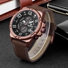 SKONE Mode Casual Watch Montre à quartz étanche à la vapeur 3ATM Montres à bracelet en cuir Luminous Men Homme