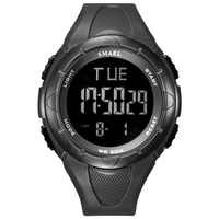 SMAEL 1016 Montre numérique électronique multifonctionnelle pour hommes 50M Montre-bracelet chronographe élégante et étanche avec lumineux/alarme/chronomètre/semaine/date/carillon horaire