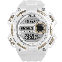 SMAEL 1438B montre de sport multifonctionnelle pour hommes 50M montre-bracelet numérique électronique étanche avec affichage d