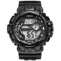 SMAEL 1532A Montre électronique numérique multifonctionnelle pour hommes,  femmes,  grand cadran,  montre-bracelet unisexe à la mode avec 50M étanche/lumineux/alarme/semaine/affichage de la date