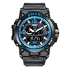 SMAEL 1545 Montre-bracelet à la mode pour hommes,  montre-bracelet multifonctionnelle à quartz numérique avec 50M étanche/lumineux/alarme/chronomètre/semaine/date