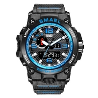 SMAEL 1545 Montre-bracelet à la mode pour hommes,  montre-bracelet multifonctionnelle à quartz numérique avec 50M étanche/lumineux/alarme/chronomètre/semaine/date