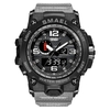 SMAEL 1545 Montre-bracelet à la mode pour hommes,  montre-bracelet multifonctionnelle à quartz numérique avec 50M étanche/lumineux/alarme/chronomètre/semaine/date