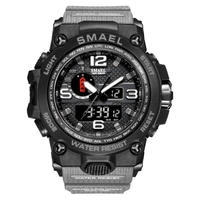 SMAEL 1545 Montre-bracelet à la mode pour hommes,  montre-bracelet multifonctionnelle à quartz numérique avec 50M étanche/lumineux/alarme/chronomètre/semaine/date