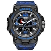 SMAEL 1545D Multifonctionnel Sport Hommes Montre-Bracelet À La Mode Quartz + Montre Électronique Numérique À Double Affichage Avec 50M Étanche/Lumineux/Alarme/Chronomètre/Carillon Horaire/Semaine/Date