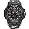 SMAEL 1545D Multifonctionnel Sport Hommes Montre-Bracelet À La Mode Quartz + Montre Électronique Numérique À Double Affichage Avec 50M Étanche/Lumineux/Alarme/Chronomètre/Carillon Horaire/Semaine/Date