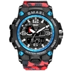 SMAEL 1545D Multifonctionnel Sport Hommes Montre-Bracelet À La Mode Quartz + Montre Électronique Numérique À Double Affichage Avec 50M Étanche/Lumineux/Alarme/Chronomètre/Carillon Horaire/Semaine/Date