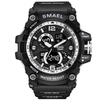 SMAEL 1617C Montre de sport de plein air multifonctionnelle à la mode pour hommes Montre-bracelet électronique numérique à quartz avec affichage lumineux / alarme / chronomètre / semaine / date