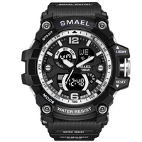 SMAEL 1617C Montre de sport de plein air multifonctionnelle à la mode pour hommes Montre-bracelet électronique numérique à quartz avec affichage lumineux / alarme / chronomètre / semaine / date