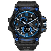 SMAEL 1617C Montre de sport de plein air multifonctionnelle à la mode pour hommes Montre-bracelet électronique numérique à quartz avec affichage lumineux / alarme / chronomètre / semaine / date
