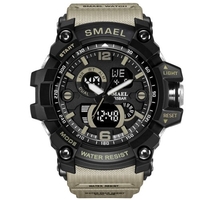 SMAEL 1617C Montre de sport de plein air multifonctionnelle à la mode pour hommes Montre-bracelet électronique numérique à quartz avec affichage lumineux / alarme / chronomètre / semaine / date