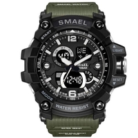 SMAEL 1617C Montre de sport de plein air multifonctionnelle à la mode pour hommes Montre-bracelet électronique numérique à quartz avec affichage lumineux / alarme / chronomètre / semaine / date