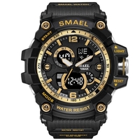 SMAEL 1617C Montre de sport de plein air multifonctionnelle à la mode pour hommes Montre-bracelet électronique numérique à quartz avec affichage lumineux / alarme / chronomètre / semaine / date