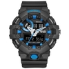 SMAEL 1642 Élégant Cool Hommes Mode Montre-Bracelet Multifonction Quartz Numérique Électronique Double Affichage Montre avec 50M Étanche/Alarme/Semaine/Date/Chronomètre/Rétroéclairage