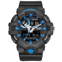 SMAEL 1642 Élégant Cool Hommes Mode Montre-Bracelet Multifonction Quartz Numérique Électronique Double Affichage Montre avec 50M Étanche/Alarme/Semaine/Date/Chronomètre/Rétroéclairage