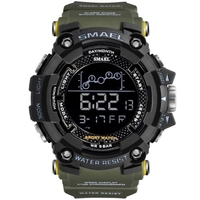 SMAEL 1802 Montre de sport élégante multifonctionnelle 50M étanche montre-bracelet électronique numérique pour hommes avec affichage d