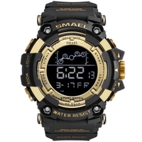 SMAEL 1802 Montre de sport élégante multifonctionnelle 50M étanche montre-bracelet électronique numérique pour hommes avec affichage d