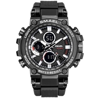 SMAEL 1803 Montre-bracelet multifonctionnelle pour hommes de sport Montre numérique à quartz élégante avec 50M étanche/lumineux/alarme/synchronisation/semaine/affichage de la date