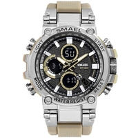SMAEL 1803 Montre-bracelet multifonctionnelle pour hommes de sport Montre numérique à quartz élégante avec 50M étanche/lumineux/alarme/synchronisation/semaine/affichage de la date