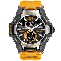 SMAEL 1805 Montre de sport multifonctionnelle pour hommes Montre-bracelet numérique à double affichage à quartz à la mode avec 50M étanche/lumineux/alarme/synchronisation/semaine/date