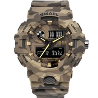 SMAEL 8001 Sports de plein air 50M montre-bracelet étanche multifonctionnel à la mode hommes montre numérique à quartz avec affichage lumineux/alarme/Date/semaine