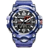 SMAEL 8035 (éblouissant) multifonctionnel brillant hommes sport montre décontractée 50M étanche montre-bracelet numérique électronique avec lumineux/alarme/chronomètre/calendrier/carillon horaire