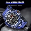 SMAEL 8035 (Dazzle) Multifonctionnel Brillant Hommes Sport Casual Montre 50M Étanche Électronique Numérique Montre-Bracelet avec Lumineux/Alarme/Chronomètre/Calendrier/Hourly Carillon