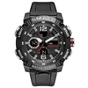 SMAEL 8039 Multifonctionnel Sport Hommes Étudiants Montre-Bracelet 50M Étanche Quart + Montre Numérique À Double Affichage Avec Lumineux/Alarme/Chronomètre/Semaine/Date