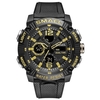 SMAEL 8039 Multifonctionnel Sport Hommes Étudiants Montre-Bracelet 50M Étanche Quart + Montre Numérique À Double Affichage Avec Lumineux/Alarme/Chronomètre/Semaine/Date