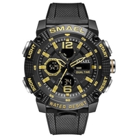 SMAEL 8039 Multifonctionnel Sport Hommes Étudiants Montre-Bracelet 50M Étanche Quart + Montre Numérique À Double Affichage Avec Lumineux/Alarme/Chronomètre/Semaine/Date