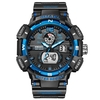 SMAEL 8045 Montre-bracelet multifonctionnelle pour hommes de sport 50M étanche à quartz + montre électronique numérique avec affichage lumineux/alarme/chronomètre/semaine/Date