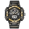 SMAEL 8045 Montre-bracelet multifonctionnelle pour hommes de sport 50M étanche à quartz + montre électronique numérique avec affichage lumineux/alarme/chronomètre/semaine/Date