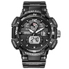 SMAEL 8045 Montre-bracelet multifonctionnelle pour hommes de sport 50M étanche à quartz + montre électronique numérique avec affichage lumineux/alarme/chronomètre/semaine/Date