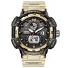 SMAEL 8045 Montre-bracelet multifonctionnelle pour hommes de sport 50M étanche à quartz + montre électronique numérique avec affichage lumineux/alarme/chronomètre/semaine/Date