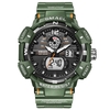 SMAEL 8045 Montre-bracelet multifonctionnelle pour hommes de sport 50M étanche à quartz + montre électronique numérique avec affichage lumineux/alarme/chronomètre/semaine/Date