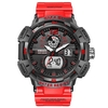 SMAEL 8045 Montre-bracelet multifonctionnelle pour hommes de sport 50M étanche à quartz + montre électronique numérique avec affichage lumineux/alarme/chronomètre/semaine/Date