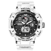 SMAEL 8045 Montre-bracelet multifonctionnelle pour hommes de sport 50M étanche à quartz + montre électronique numérique avec affichage lumineux/alarme/chronomètre/semaine/Date