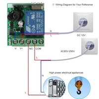 Smart Home 433 Mhz DC 12 V 1CH Télécommande Sans Fil Relais Récepteur Émetteur Télécommande Universelle Module Commutateur et 1 PCS Transmetteur RF Télécommandes 1527