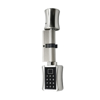 Smart Lock Cylinder Electronic Keypad Door Lock 3 Unlocking Ways Fingerprint/ Password/ Mechanical Key Upgraded Anti-theft Intelligent Lock Cylinder for European Style Security Door Wooden Doors 80mm