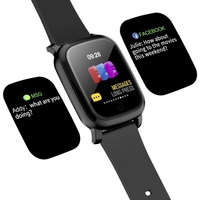 Smart Sport Band Front Poignet Thermomètre Fitness Tracker Bracelet Montre Intelligente Moniteur de Fréquence Cardiaque Bracelet Couleur Écran Étanche Rappel D