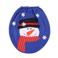 Soft Polyester Snowman Christmas Toilet Seat Cover Christmas Closestool Décorations Ornements pour la salle de bain