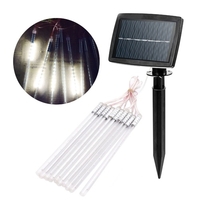 Solaire météore lampe décorative chaîne jardin extérieur cour décoration 360 LED 10 tubes lumières de noël étanches