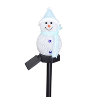 Solaire Noël bonhomme de neige au sol lampe insérée jardin extérieur décoration paysage LED lampe de pelouse