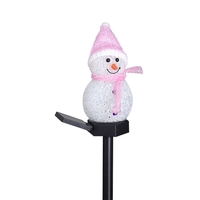 Solaire Noël bonhomme de neige au sol lampe insérée jardin extérieur décoration paysage LED lampe de pelouse