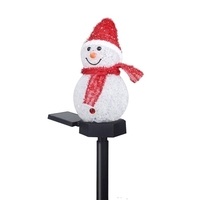 Solaire Noël bonhomme de neige au sol lampe insérée jardin extérieur décoration paysage LED lampe de pelouse